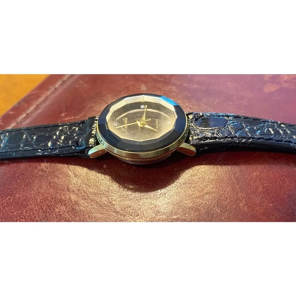 Women's 25mm Gold Tone Lucida Watch, Faceted Crystal